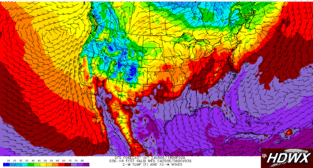 GFS Surface Temperature / Winds