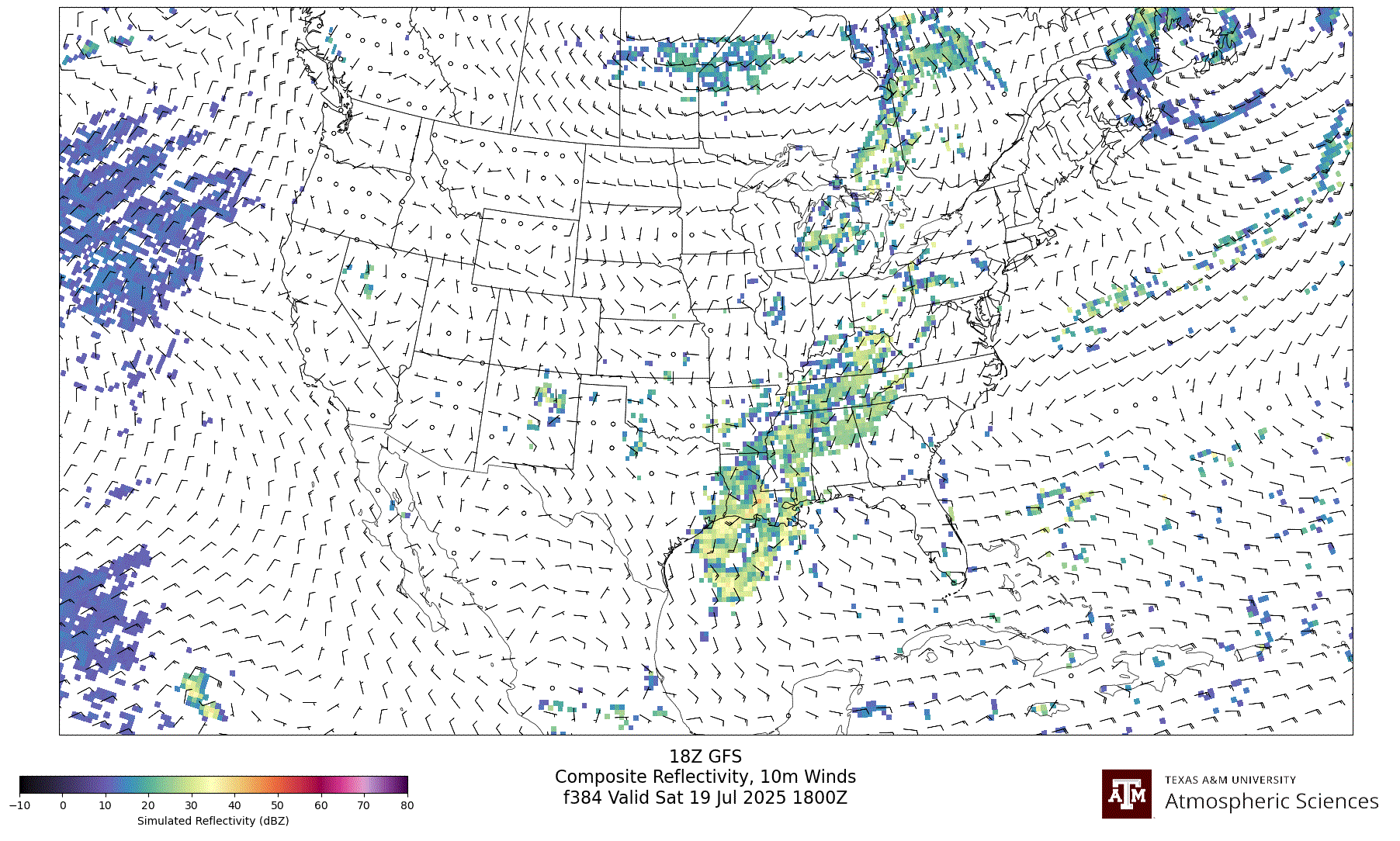 GFS Simulated Composite Reflectivity