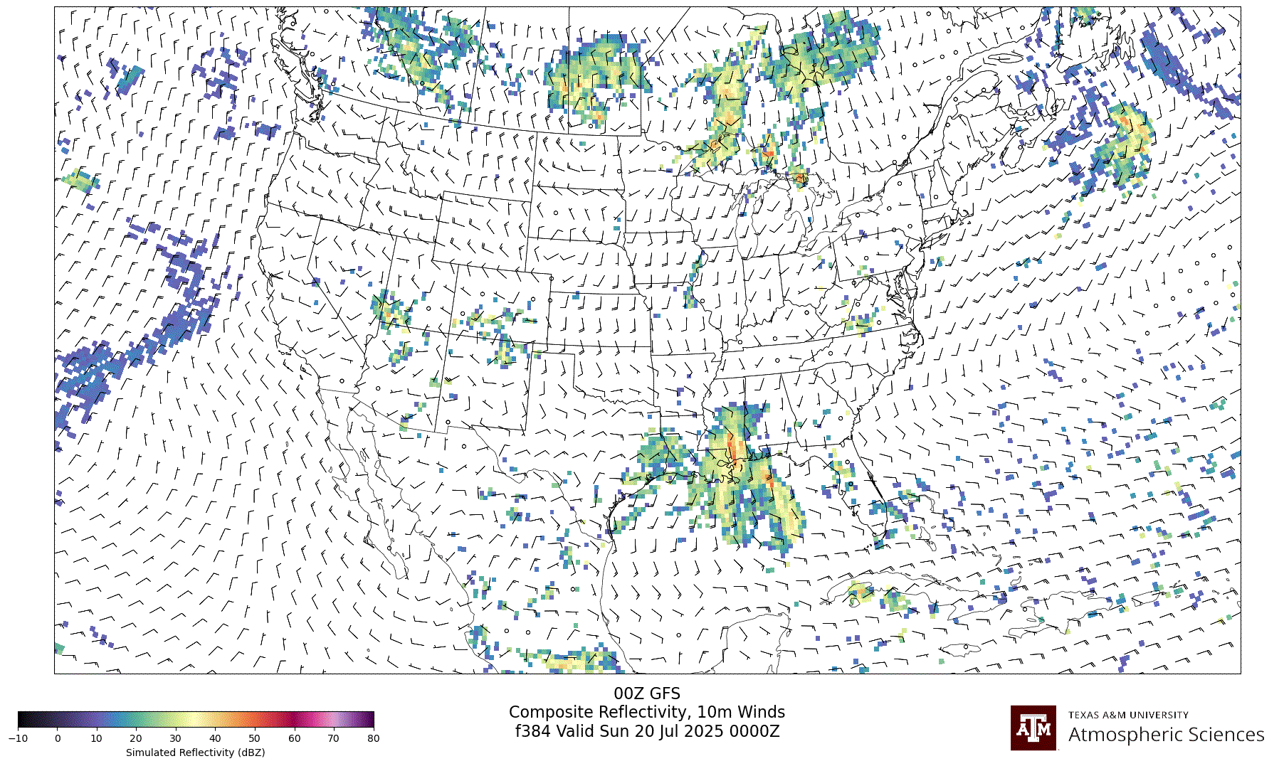 GFS Simulated Composite Reflectivity