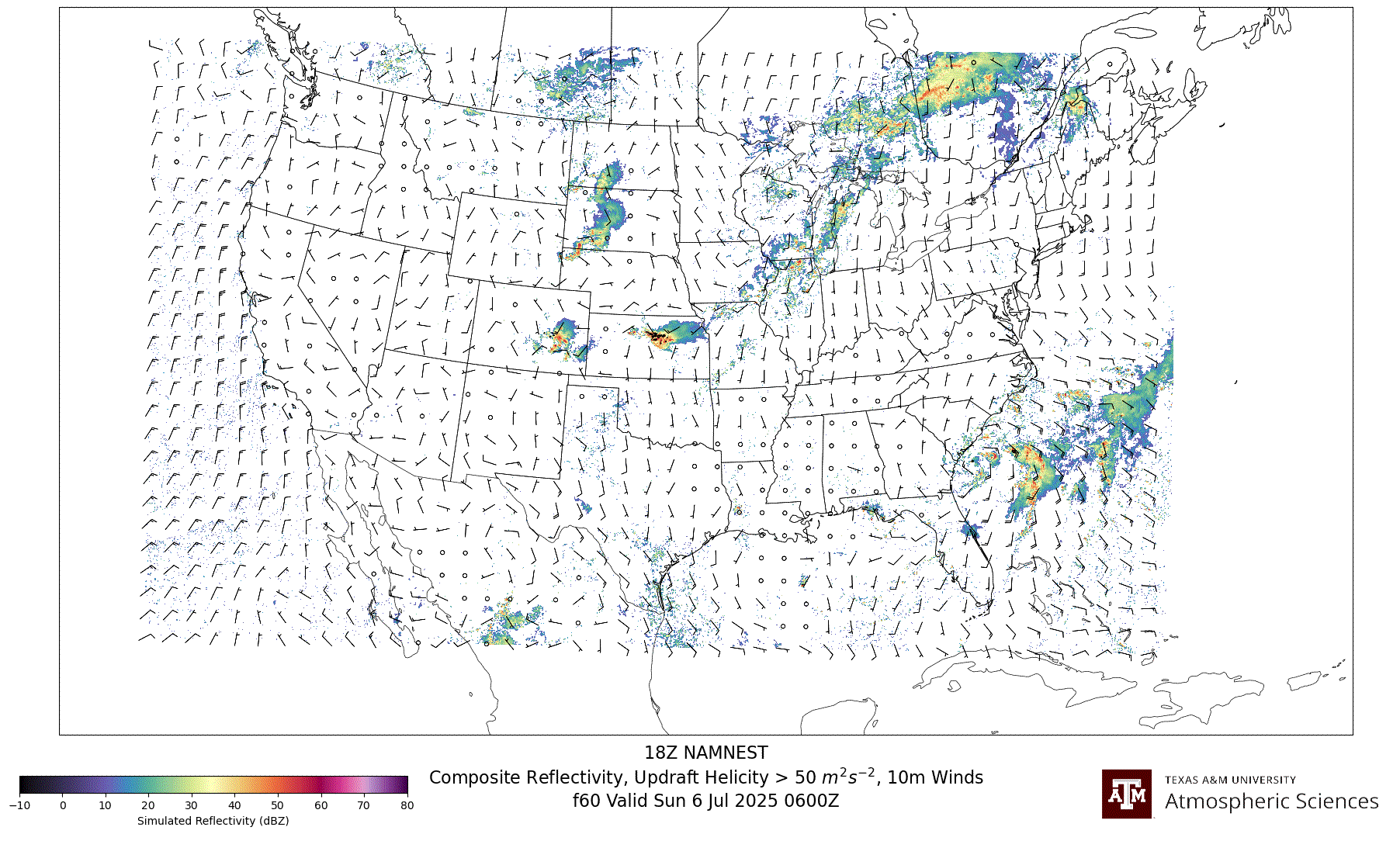 NAM NEST Simulated Composite Reflectivity